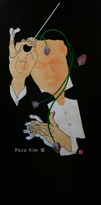 Tulip, 24in x 48in, mixed media on panel, 2019