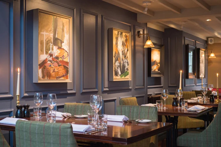 Finishing touches, including soft lighting, old English style panelling in muted colours, handcrafted tables and upholstered seating in velvets and plaids, help to create a more ambient atmosphere throughout. As a result of the refurbishment, the new design features a light-filled conservatory style extension in the heart of the eating area, creating a brighter feel, with views of the walled garden. In addition, a larger separate bar area has been created for restaurant guests, or to be used as a venue in its own right.