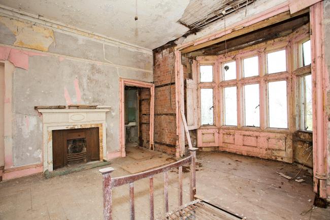 Bedroom prior to restoration