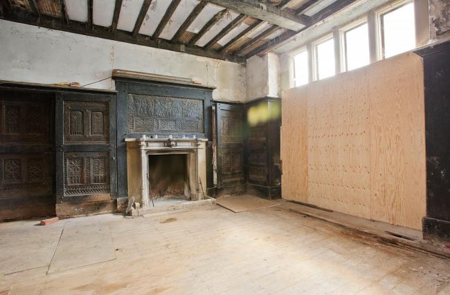Original oak panelling (prior to restoration) - regarded as one of the best examples of its type in the whole of the UK.