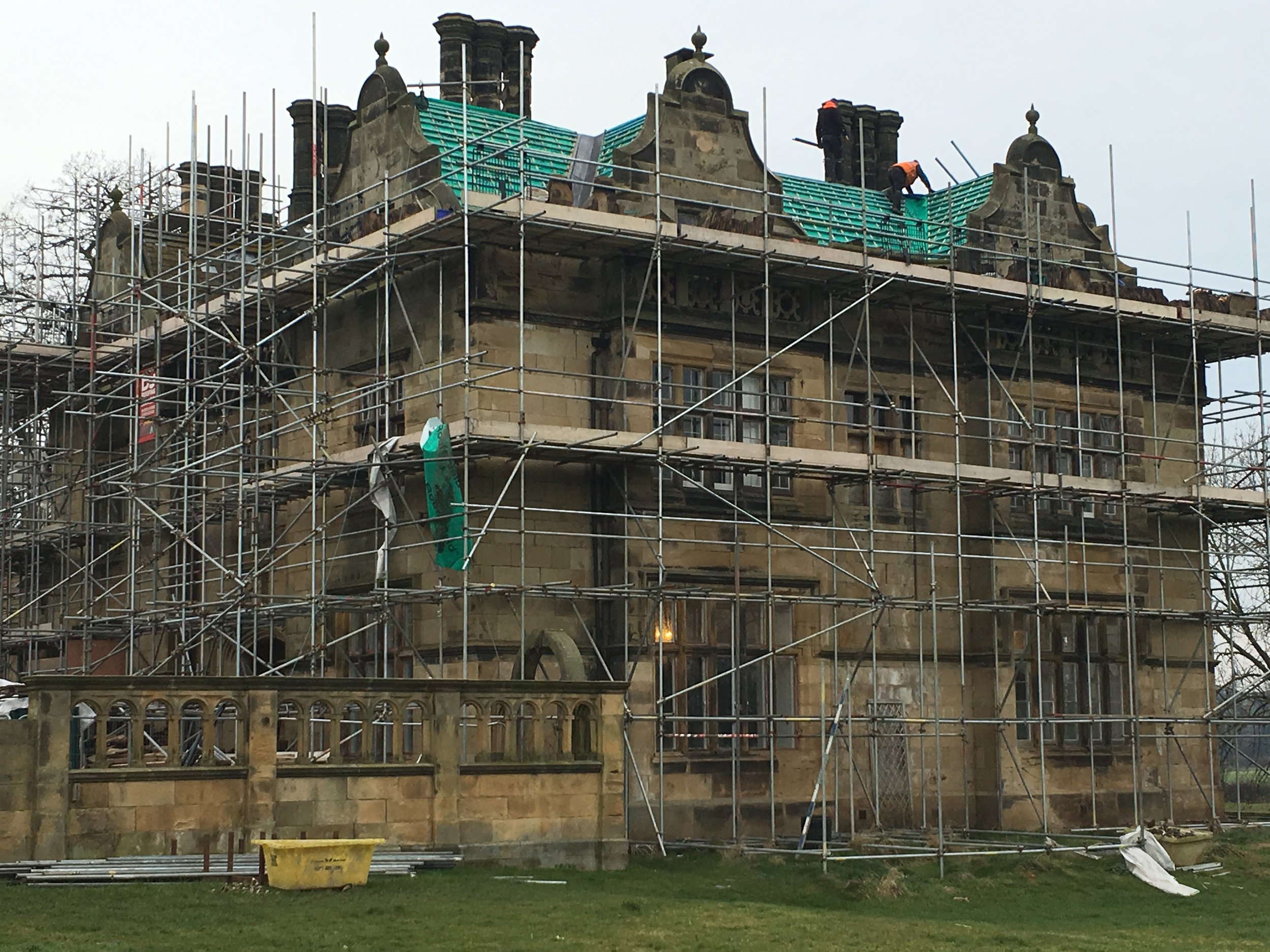 Work in progress to preserve the external skin of the building.