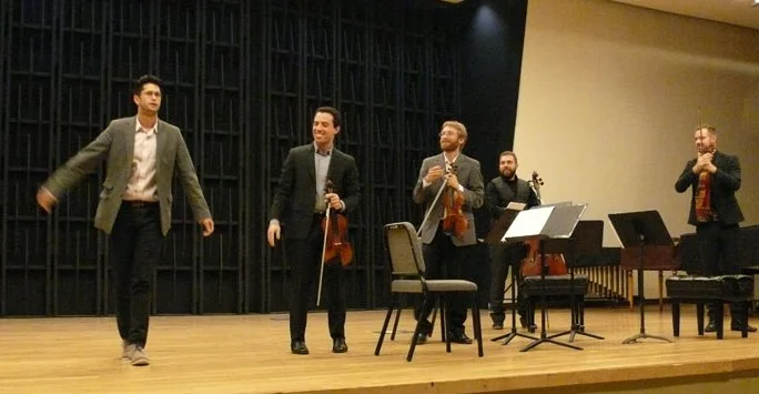 Joshua Marquez with the JACK Quartet