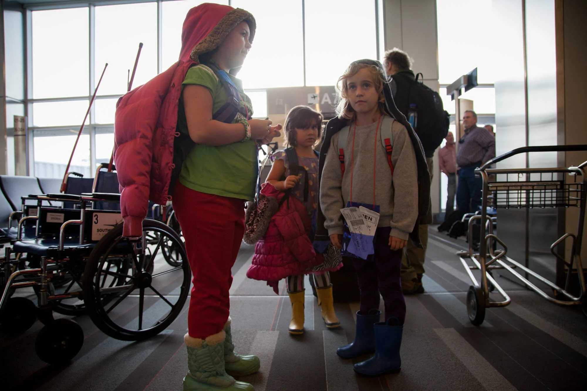 The kids travel alone frequently to see their dad and grandparents so at this point packing for a trip is second nature, but navigating the airport is still a stress. “To me it feels like constant judgment. People are like ‘Oh you're going on a trip! Oh, unaccompanied minors…ooh.”