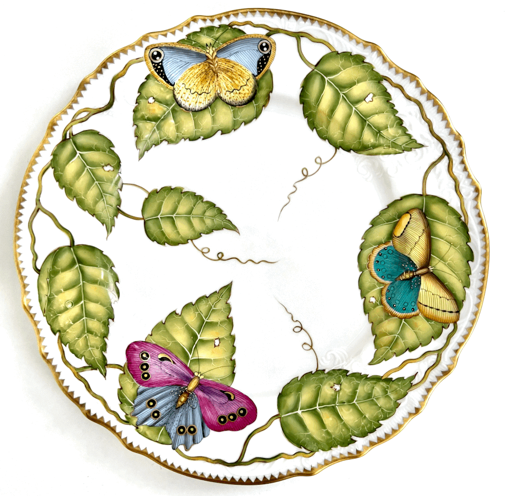 Exclusive collection of hand painted porcelain dinner plates