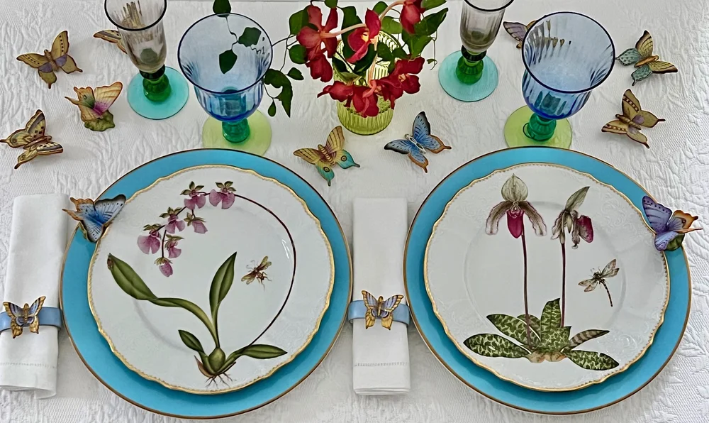 Exclusive collection of hand painted porcelain dinner plates