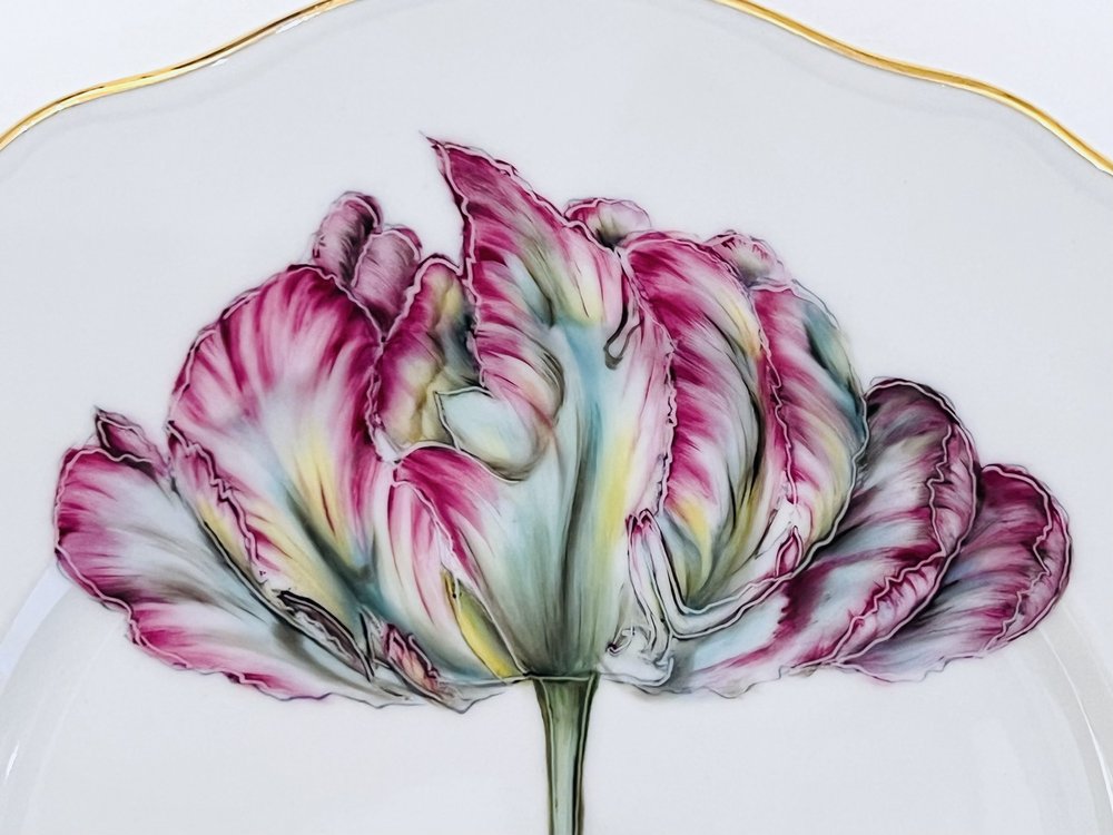 Exclusive collection of hand painted porcelain dinner plates