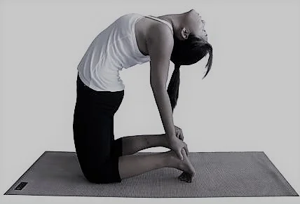 Place your hands on the posterior (back) edge of your hips if you can't reach your heels, keep your elbows drawn toward the mid-line of your body without touching them together.