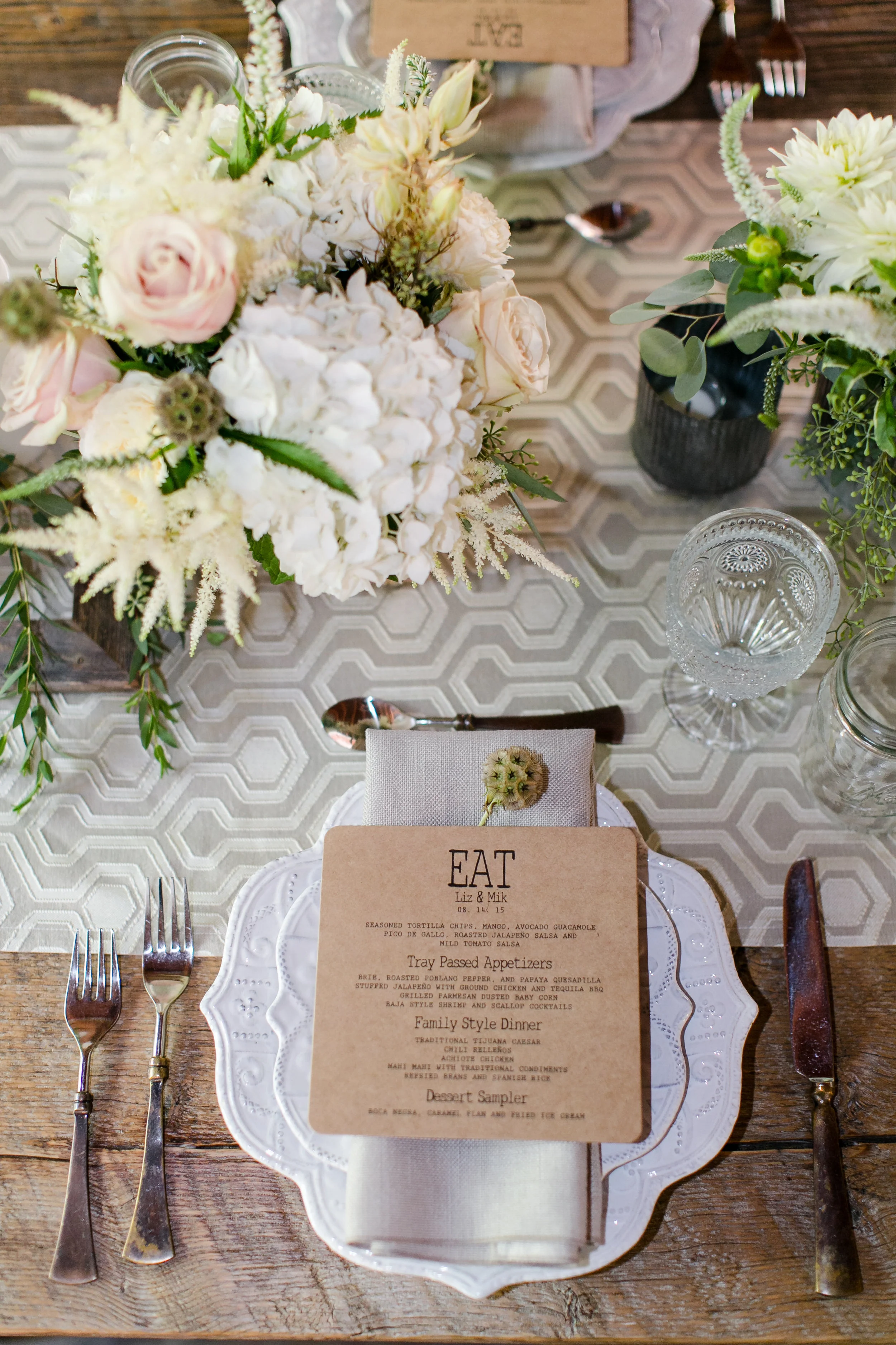 Craft Paper Menu Card | Michelle Garibay Events