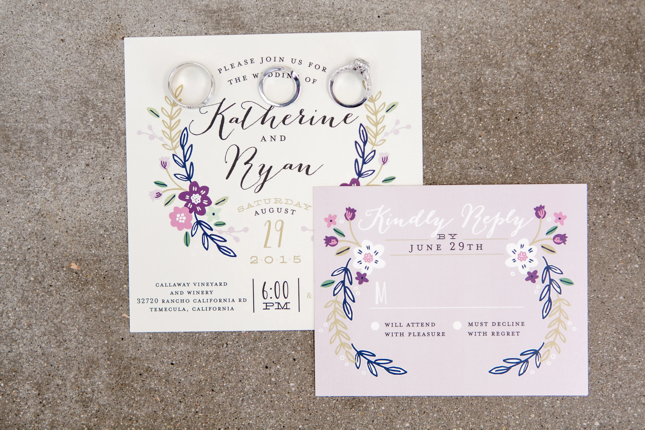 Whimsical Purple Floral Invitation Suite | Michelle Garibay Events | Leah Marie Photography