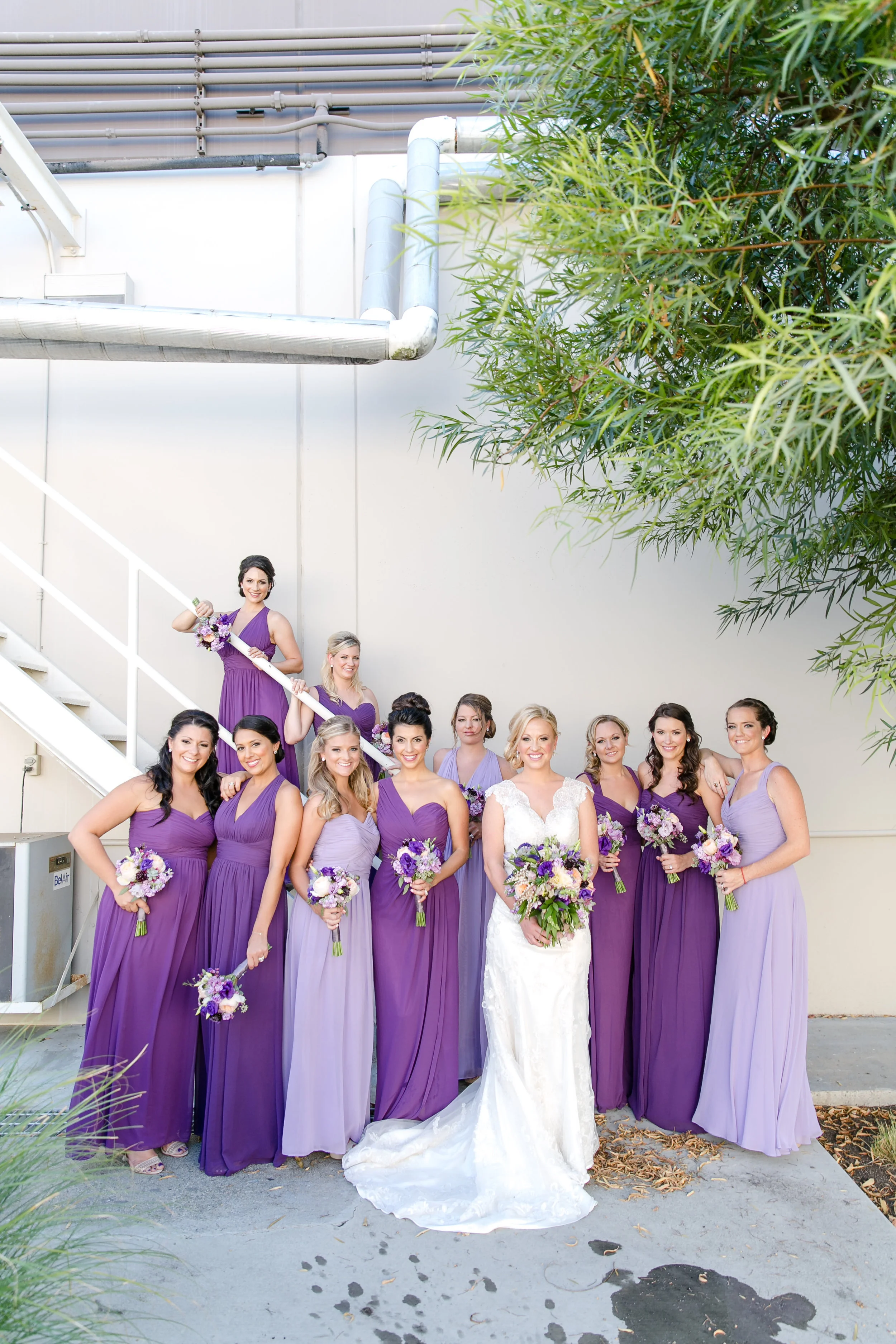 Purple Ombre Bridesmaid Dresses | Michelle Garibay Events | Leah Marie Photography