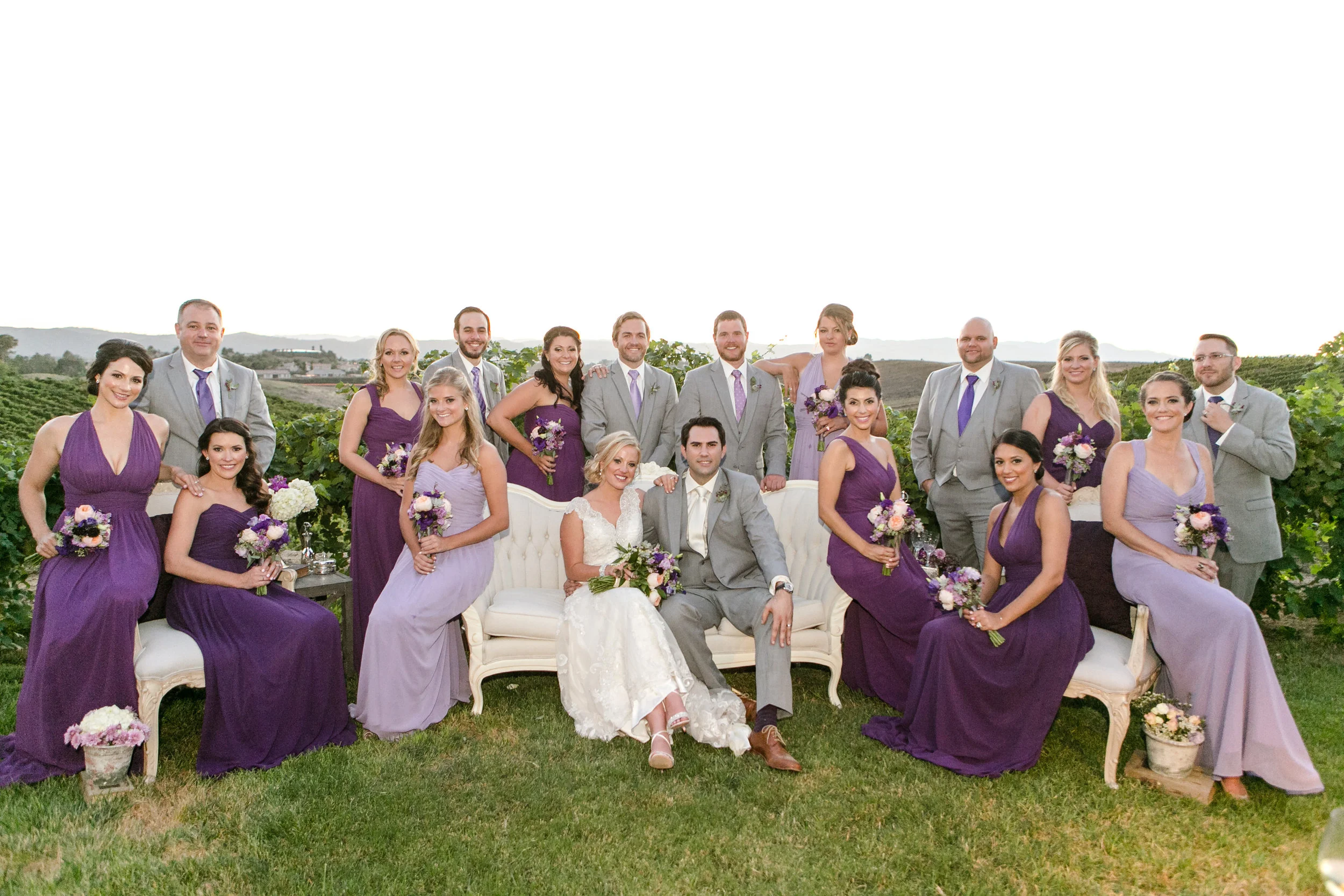 Gray and Purple Bridal Party | Michelle Garibay Events | Leah Marie Photography