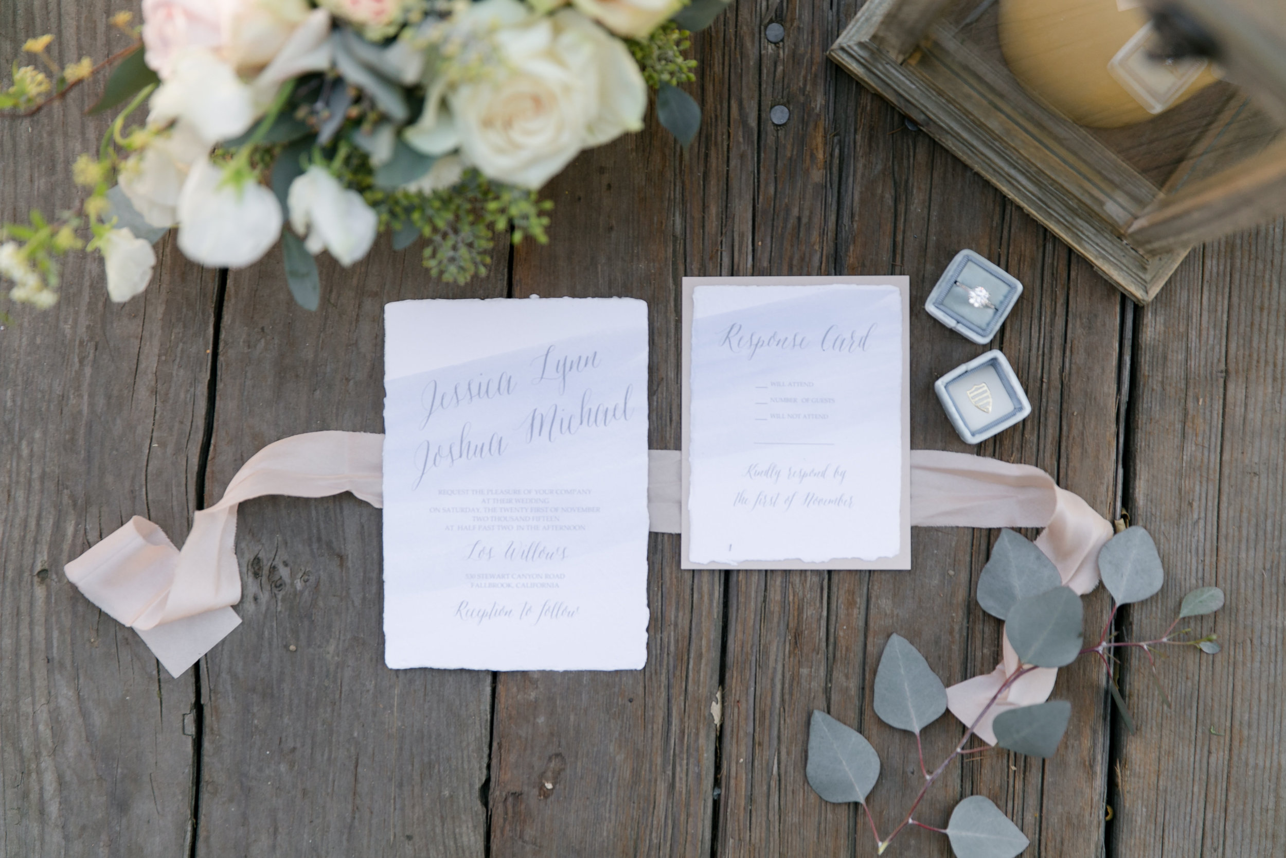 Los Willows Wedding | Whimsical Invitation Suite in Rose Quartz and Serenity