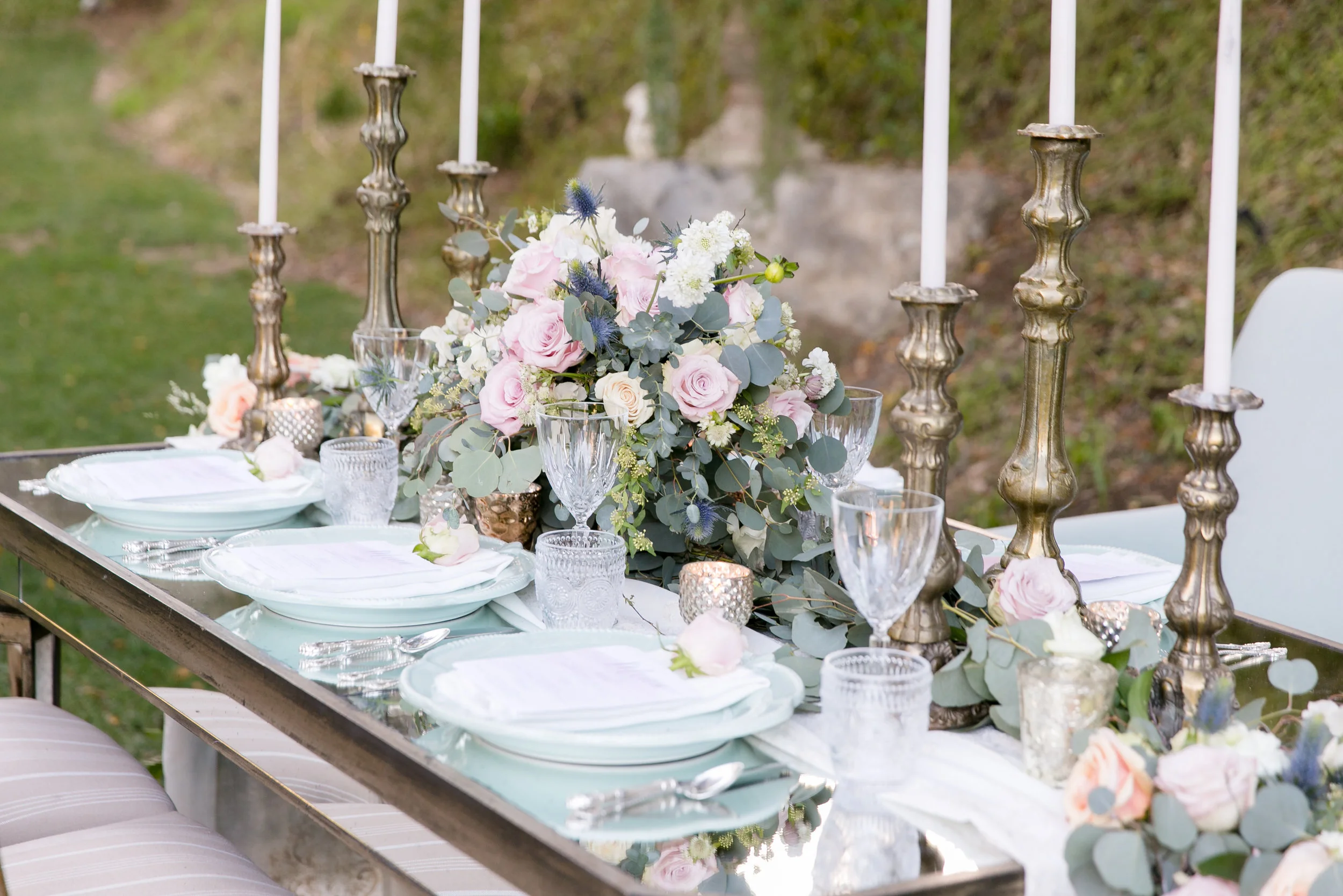 Whimsical Romantic Wedding Inspiration in Blush and Blue | Leah Marie Photography | Michelle Garibay Events