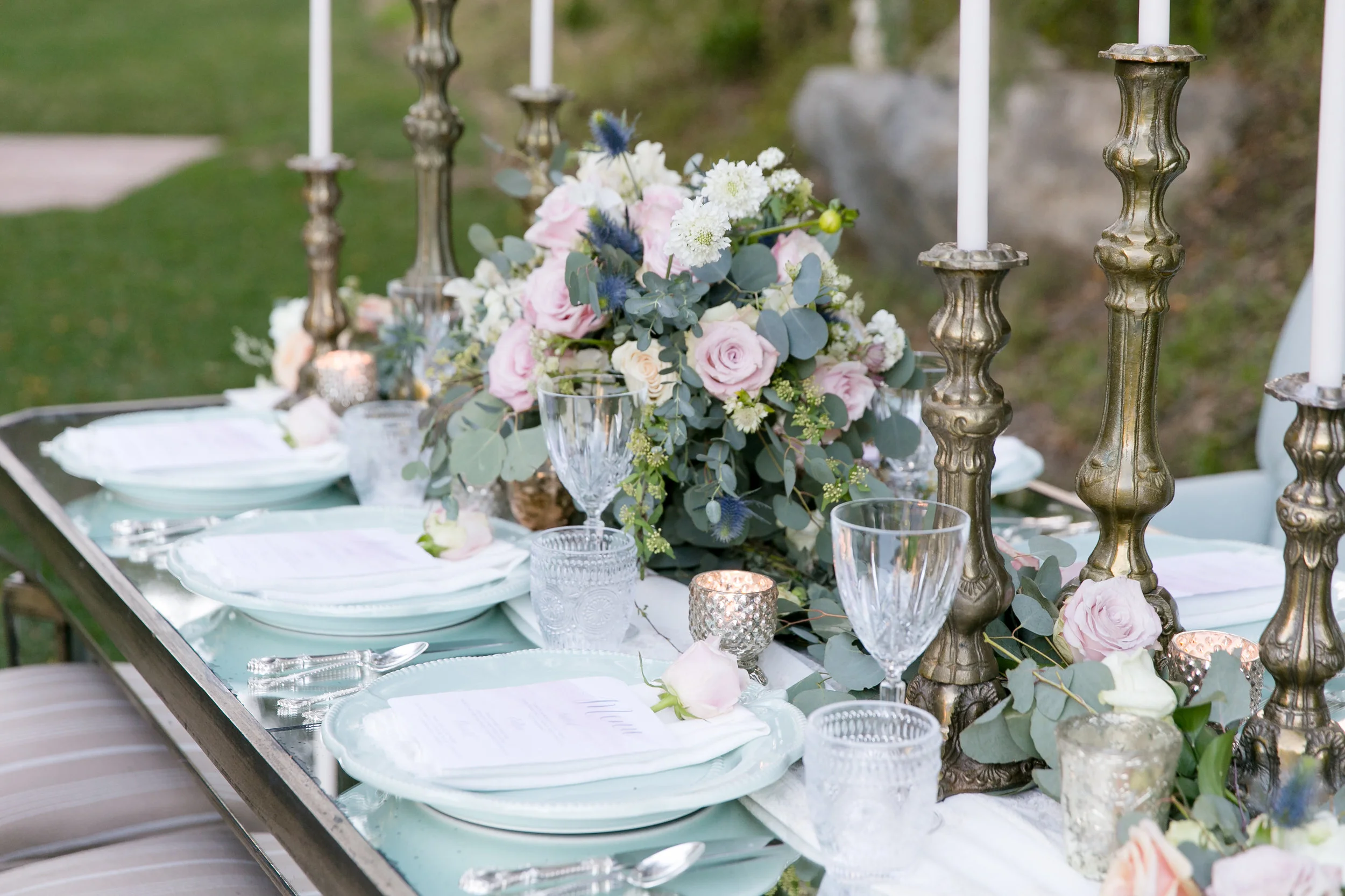 Whimsical Romantic Wedding Inspiration in Blush and Blue | Leah Marie Photography | Michelle Garibay Events
