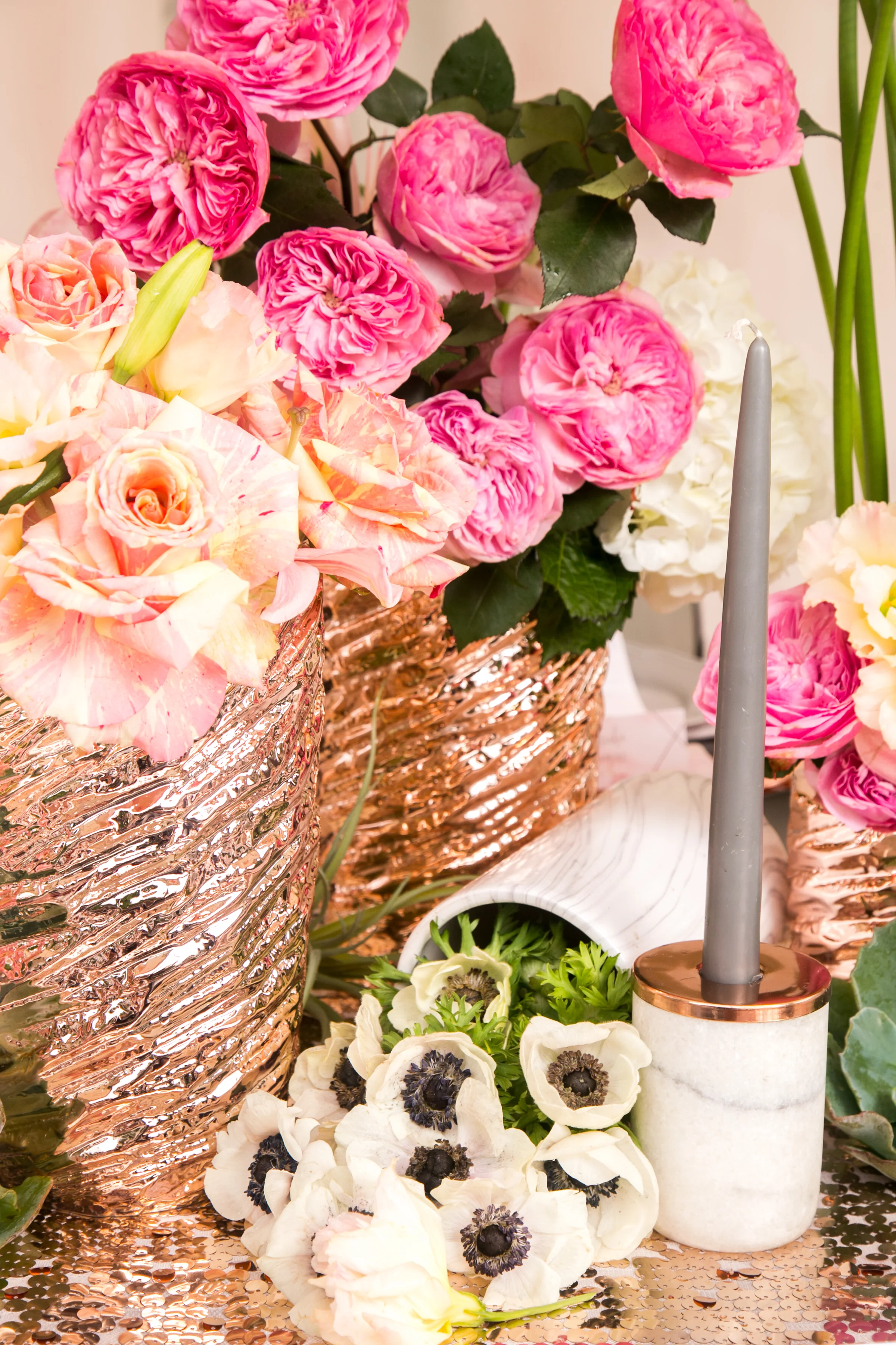 Modern Glamour in Rose Gold, Black and Gray | Ashley La Prade Photography | Michelle Garibay Events
