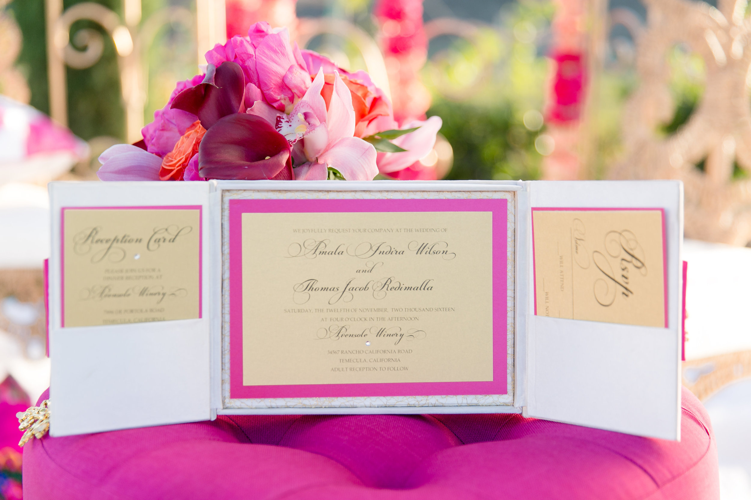 Hindu Fusion in Fuchsia, Orange and Gold at Avensole Winery | Leah Marie Photography | Michelle Garibay Events
