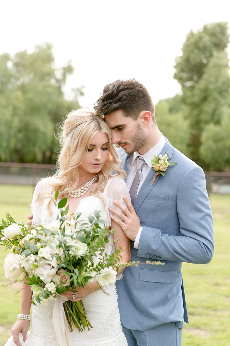 Slate Blue and Greenery Ranch Wedding Inspiration | Leah Marie Photography | Michelle Garibay Events