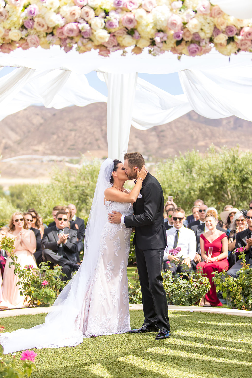 Brian Leahy Photo | Michelle Garibay Events | Luxury Temecula Wedding | La La Land Purple Wedding | Hollywood Glam Wedding | Fabric Canopy Ceremony