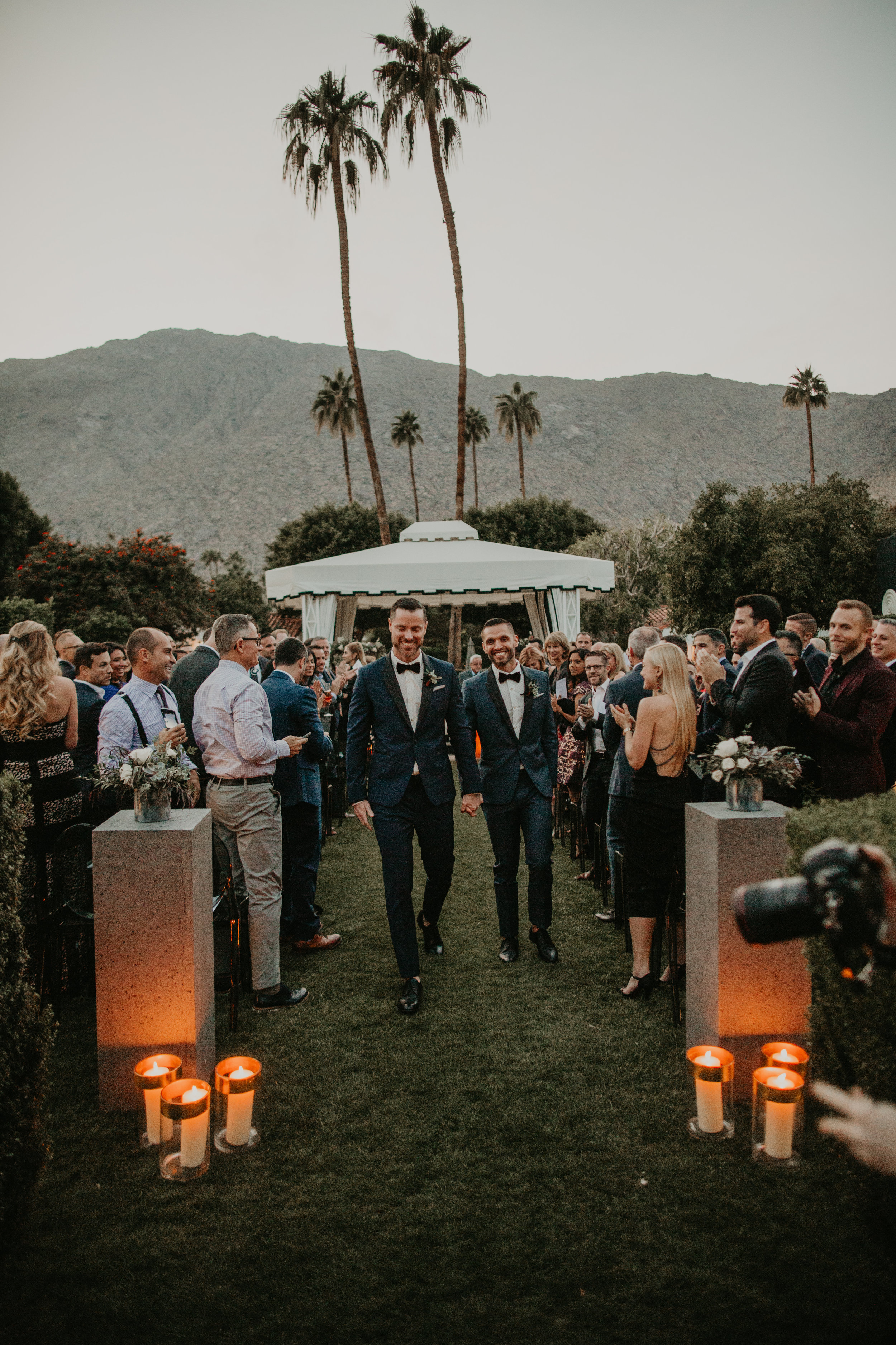 Michelle Garibay Events | Rouxby | Avalon Palm Springs | Masculine Chic Wedding in Navy and Gray