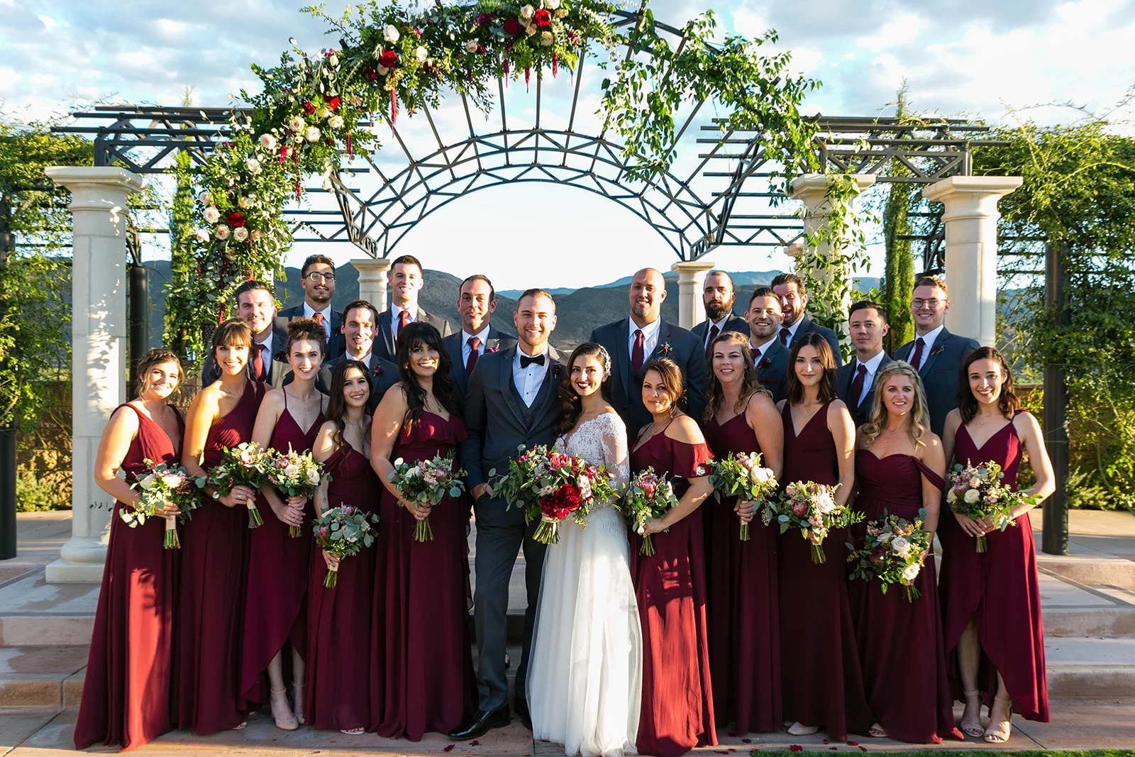 Organic Elegant Wine Country Wedding in Burgundy and Gold | Michelle Garibay Events | Leah Marie Photography | Fazeli Cellars