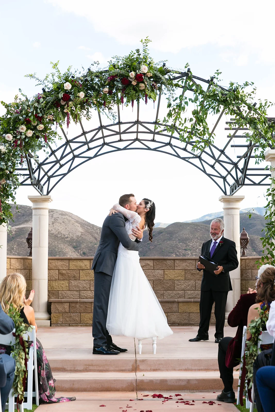 Organic Elegant Wine Country Wedding in Burgundy and Gold | Michelle Garibay Events | Leah Marie Photography | Fazeli Cellars