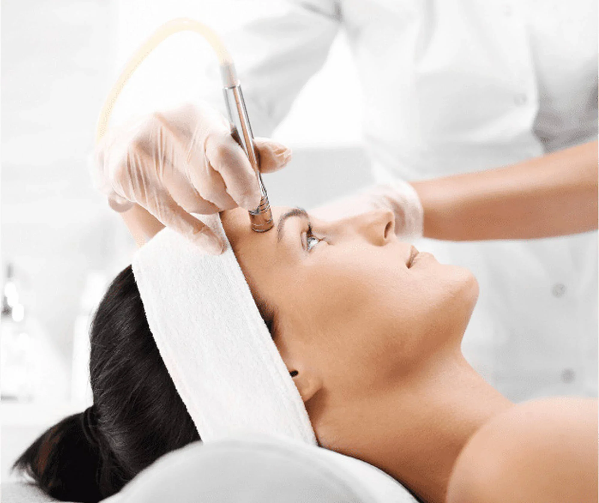 Professional light chemical peel treatment performed in a clinical dermatology setting