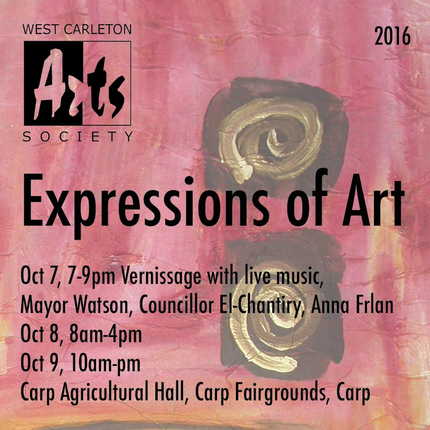 I am exhibiting my landscapes in the West Carleton Art Society's Expressions of Art Show and Sale this October 7th, 8th and 9th.&nbsp;All Welcome! Hope to see you there!