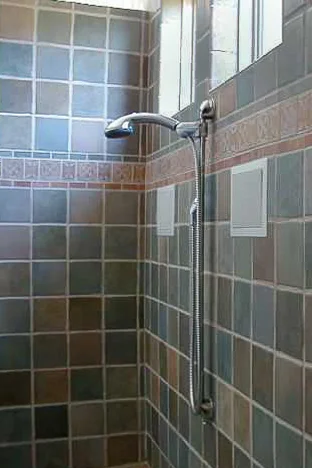 Highland Park, Dallas, Texas These SpeakerCraft waterproof speakers are perfect for this music-loving couple. Wanting to start their day with their favorite music, our clients just had to have in-shower speakers.