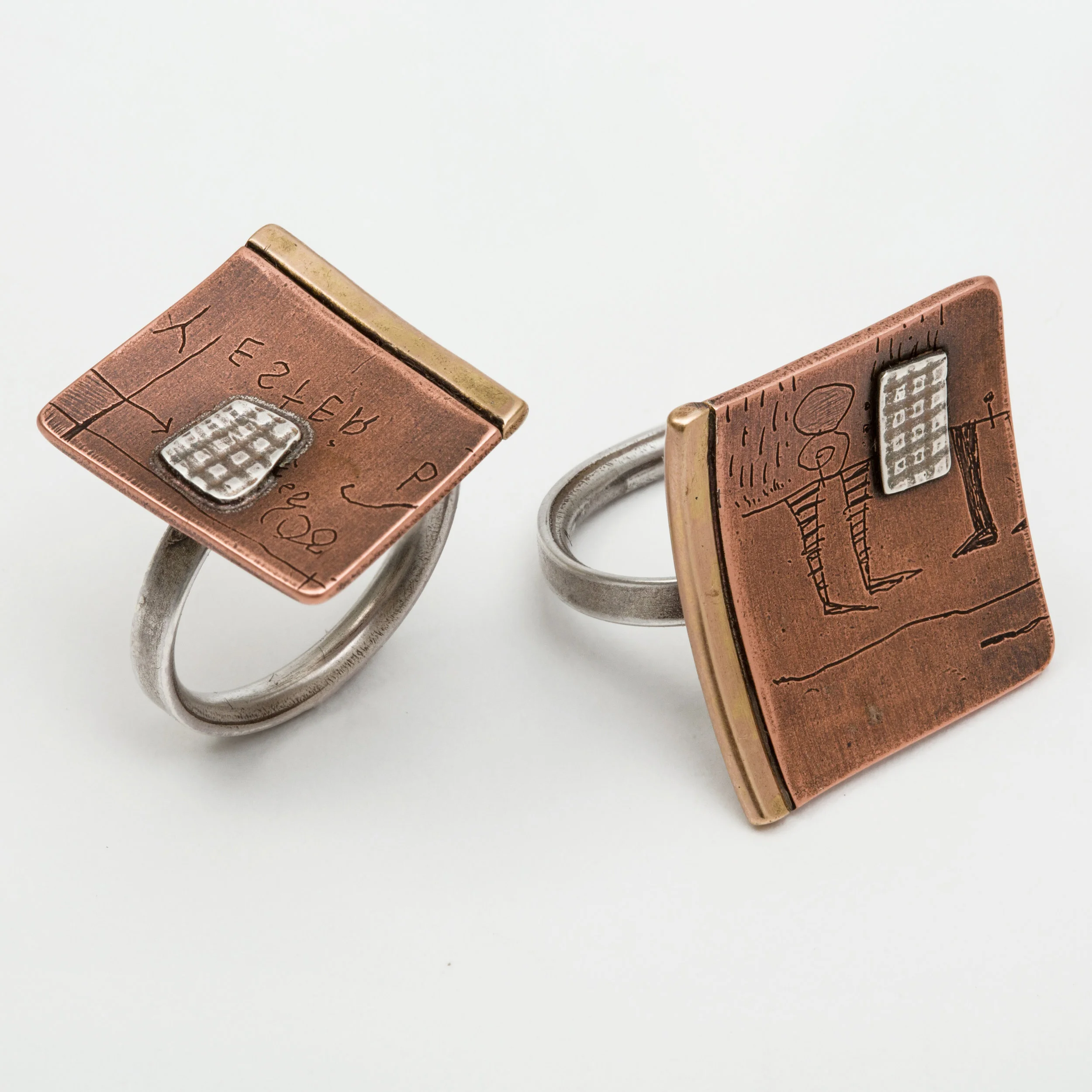RLLC Copper & Silver Ring