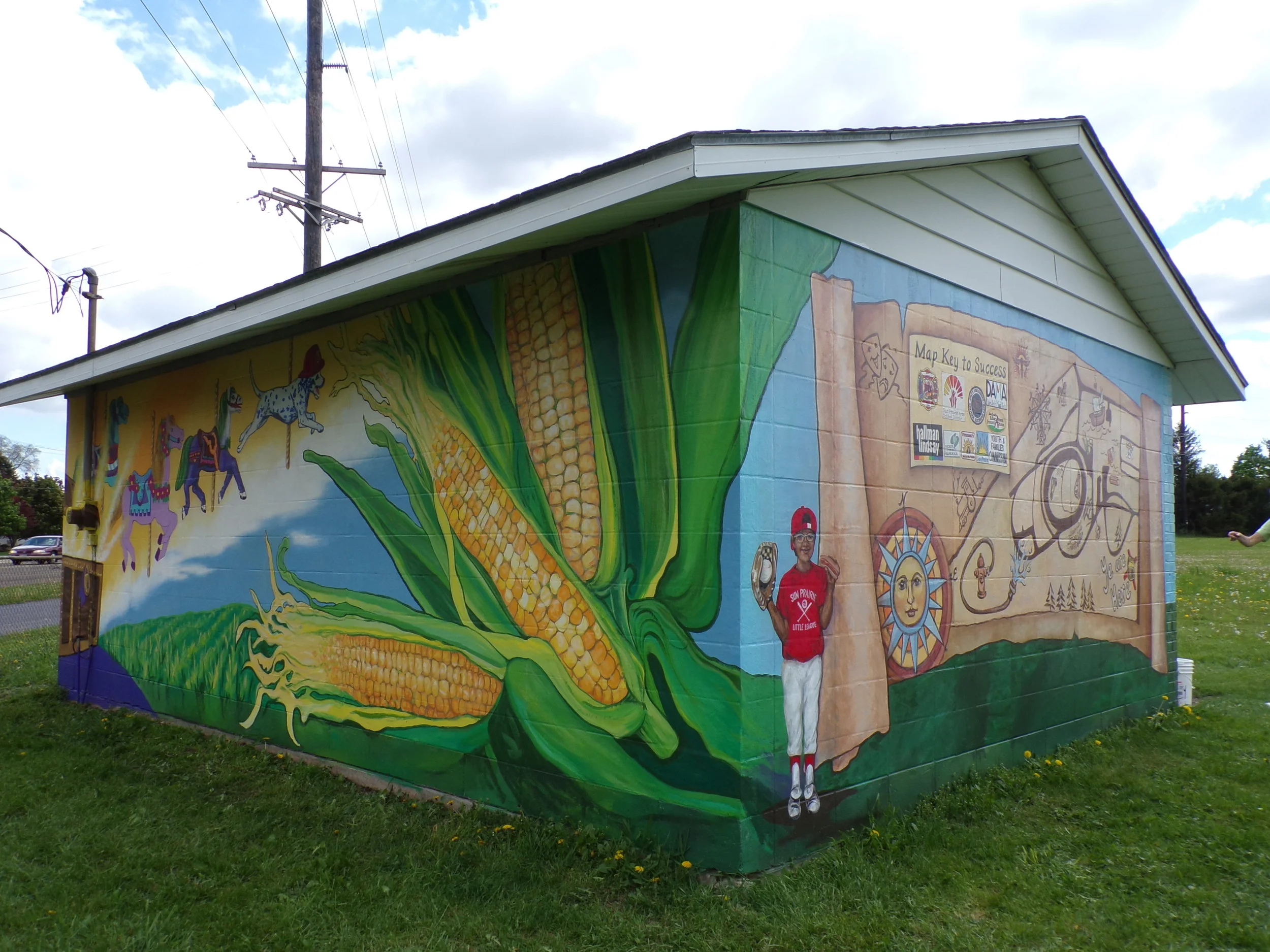 Mural at the concession stand, Sun Prairie Firemen's Angell Park, Sun Prairie