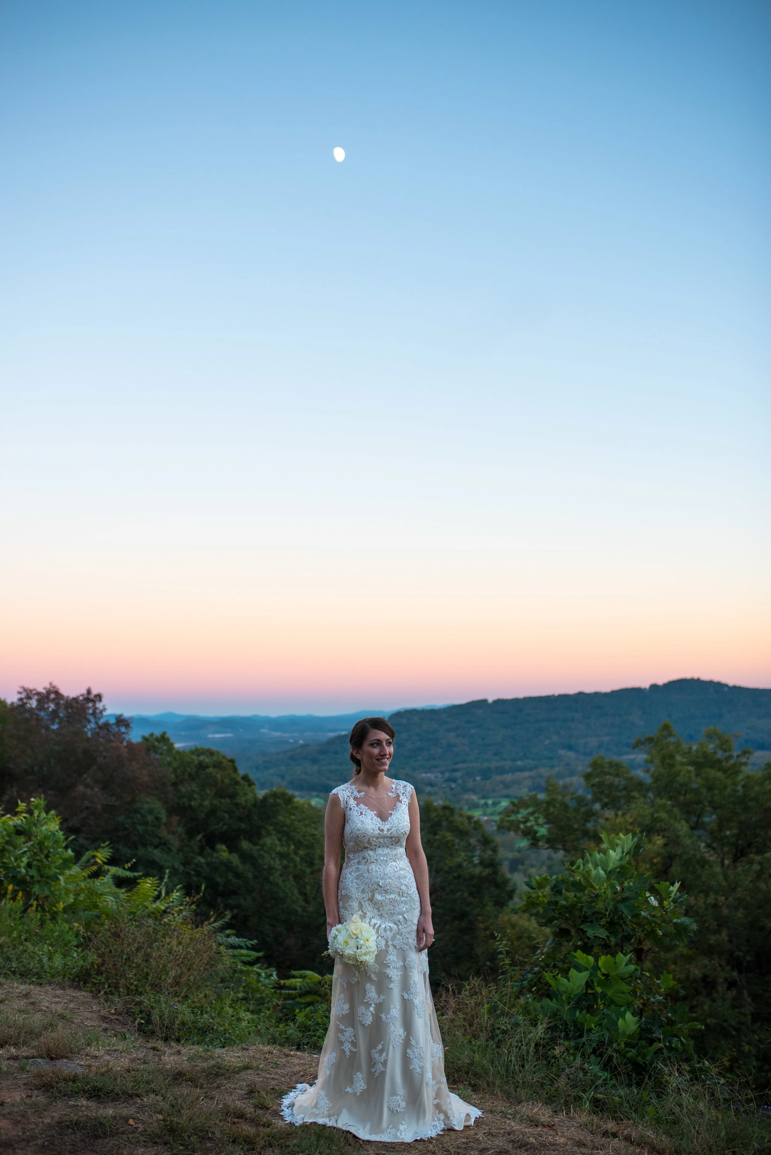 Mountaintop Bridal Portraits - Asheville Wedding Photographer