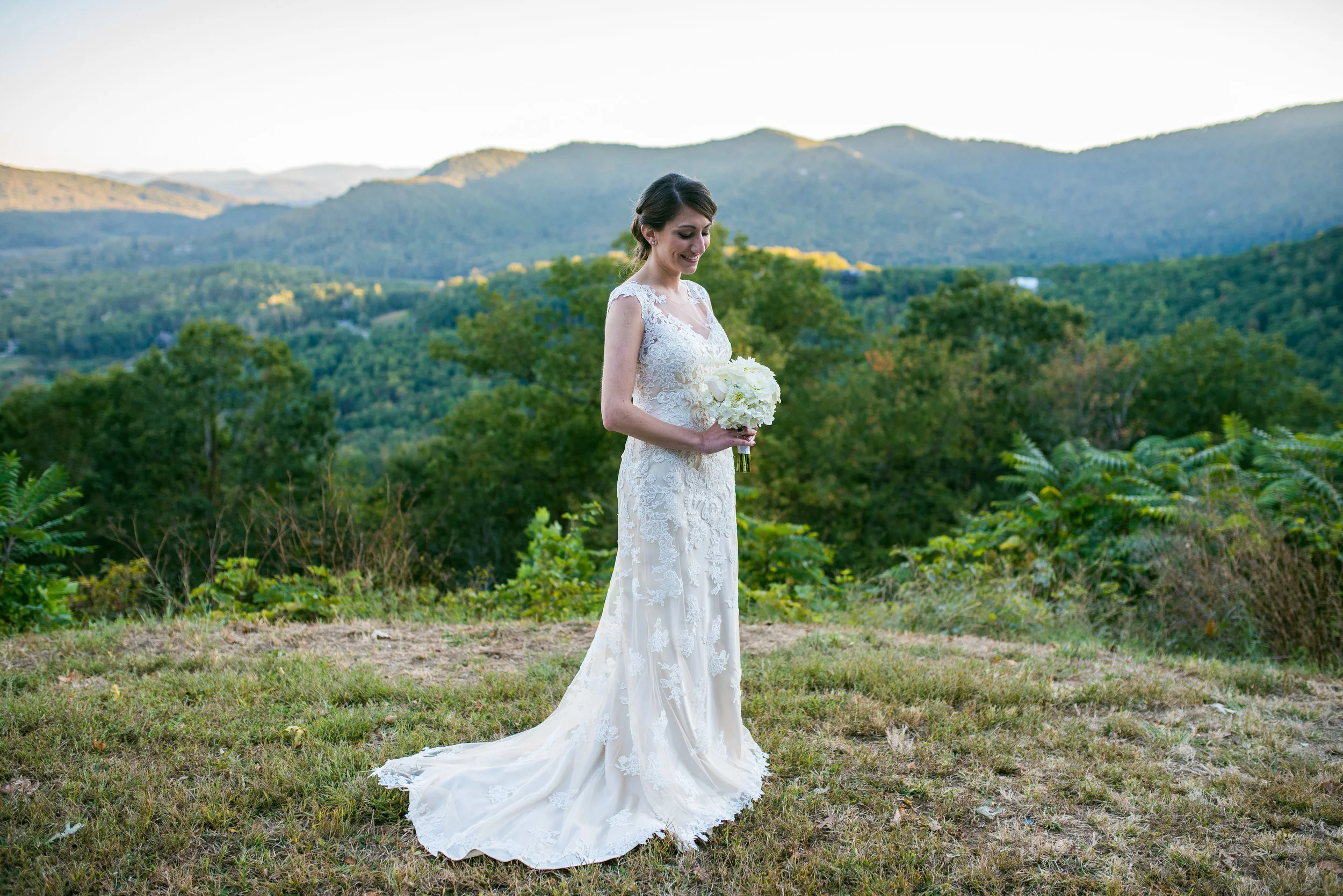 Mountaintop Bridal Portraits - Asheville Wedding Photographer