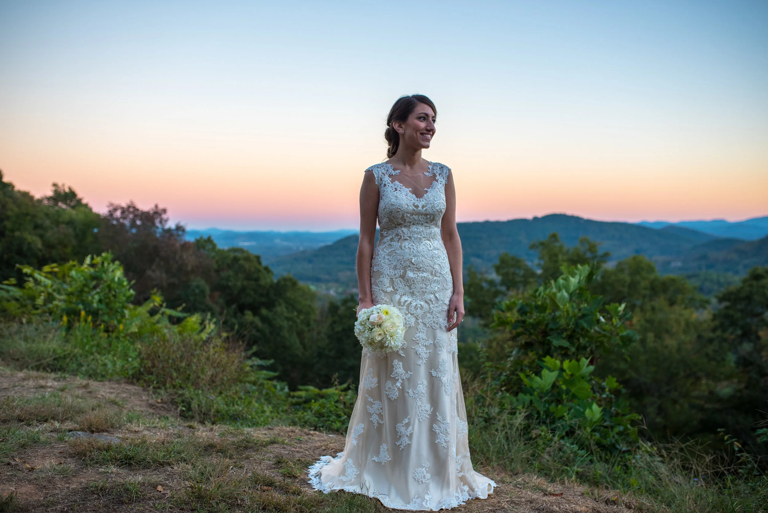 Mountaintop Bridal Portraits - Asheville Wedding Photographer