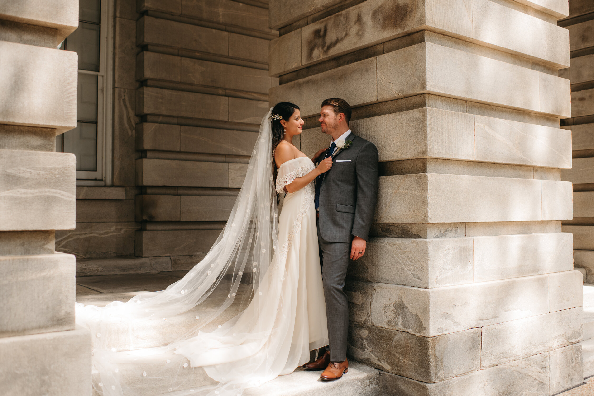Intimate Downtown Raleigh Civil Ceremony at the Wake County Courthouse 