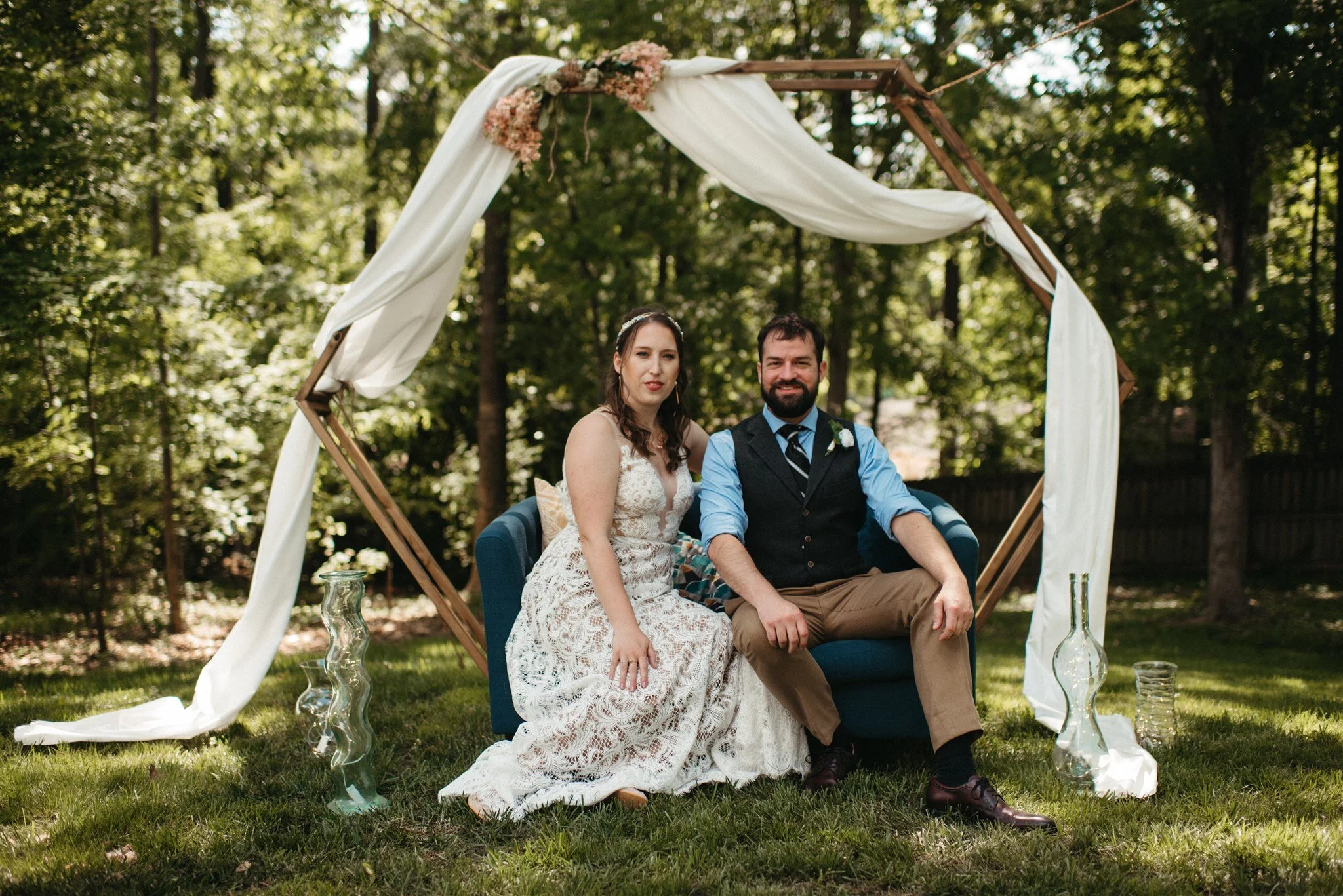 Kim &amp; Adam - Backyard Picnic Wedding in Durham 