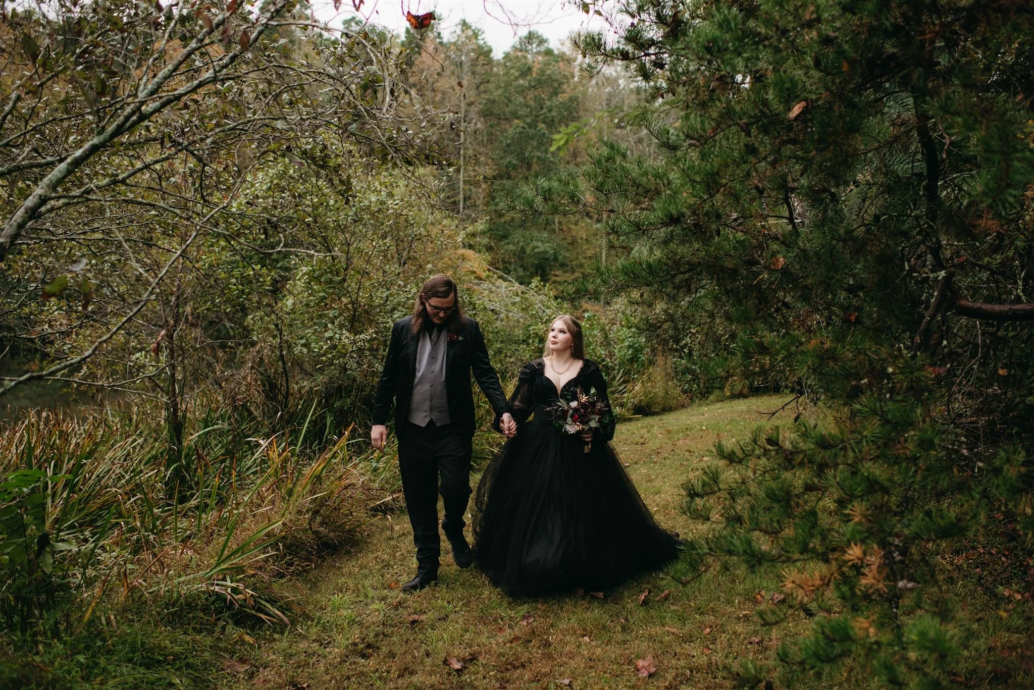 Gothic Celestial Outdoor Wedding at Timberlake Earth Sanctuary with Tiffany and Aaron 
