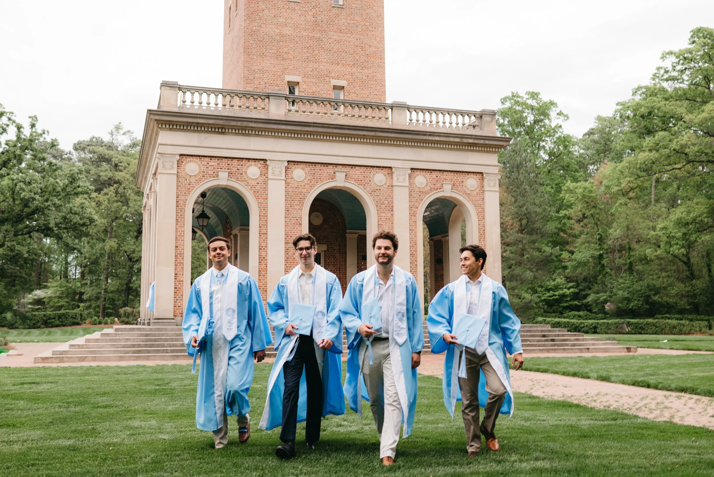 Graduation Photos with the Class of 2024 at UNC Chapel Hill with Boone, Hayden, Ethan and Steven