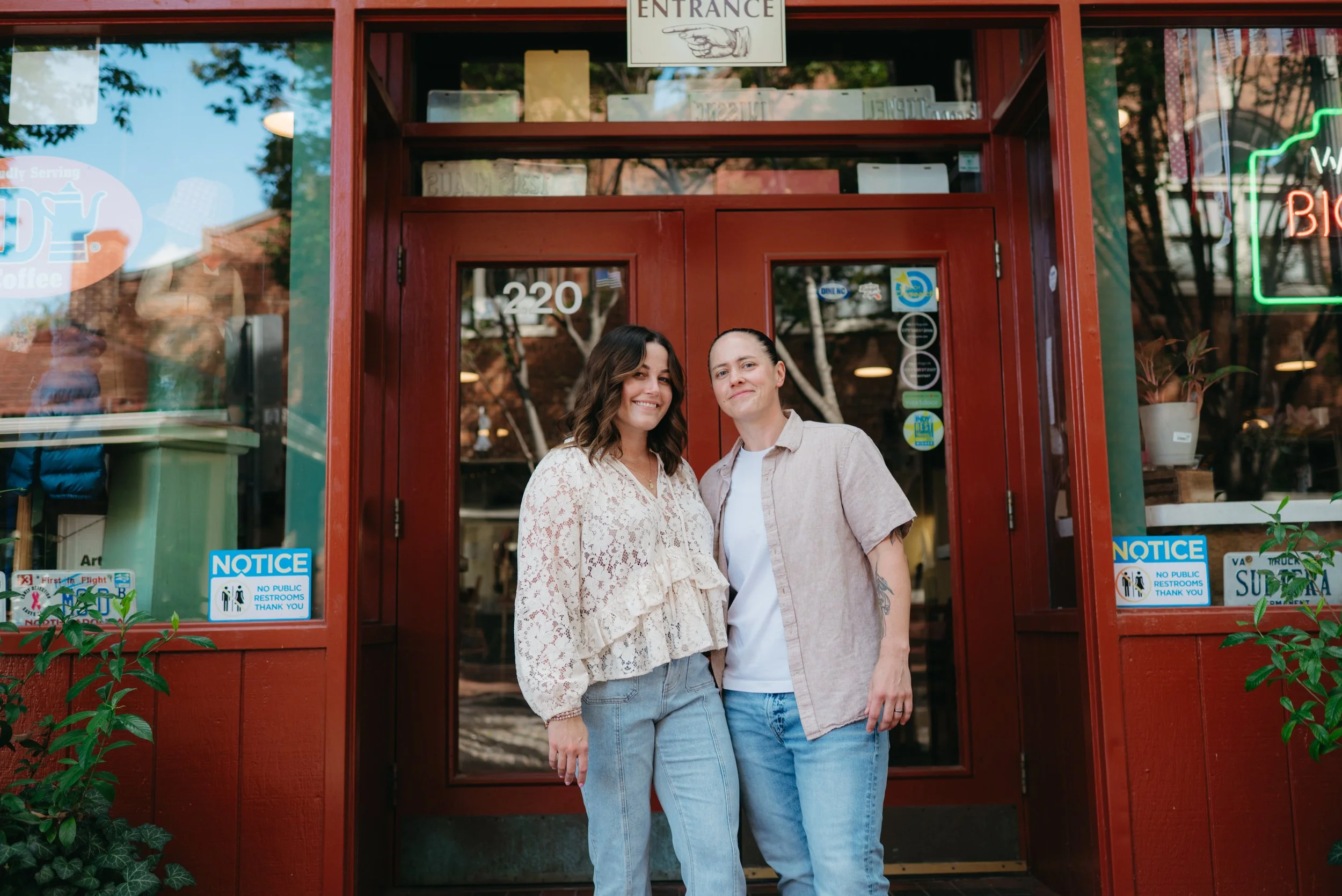 Romantic Downtown Raleigh Stroll Engagement Photos with Lauren &amp; Anna