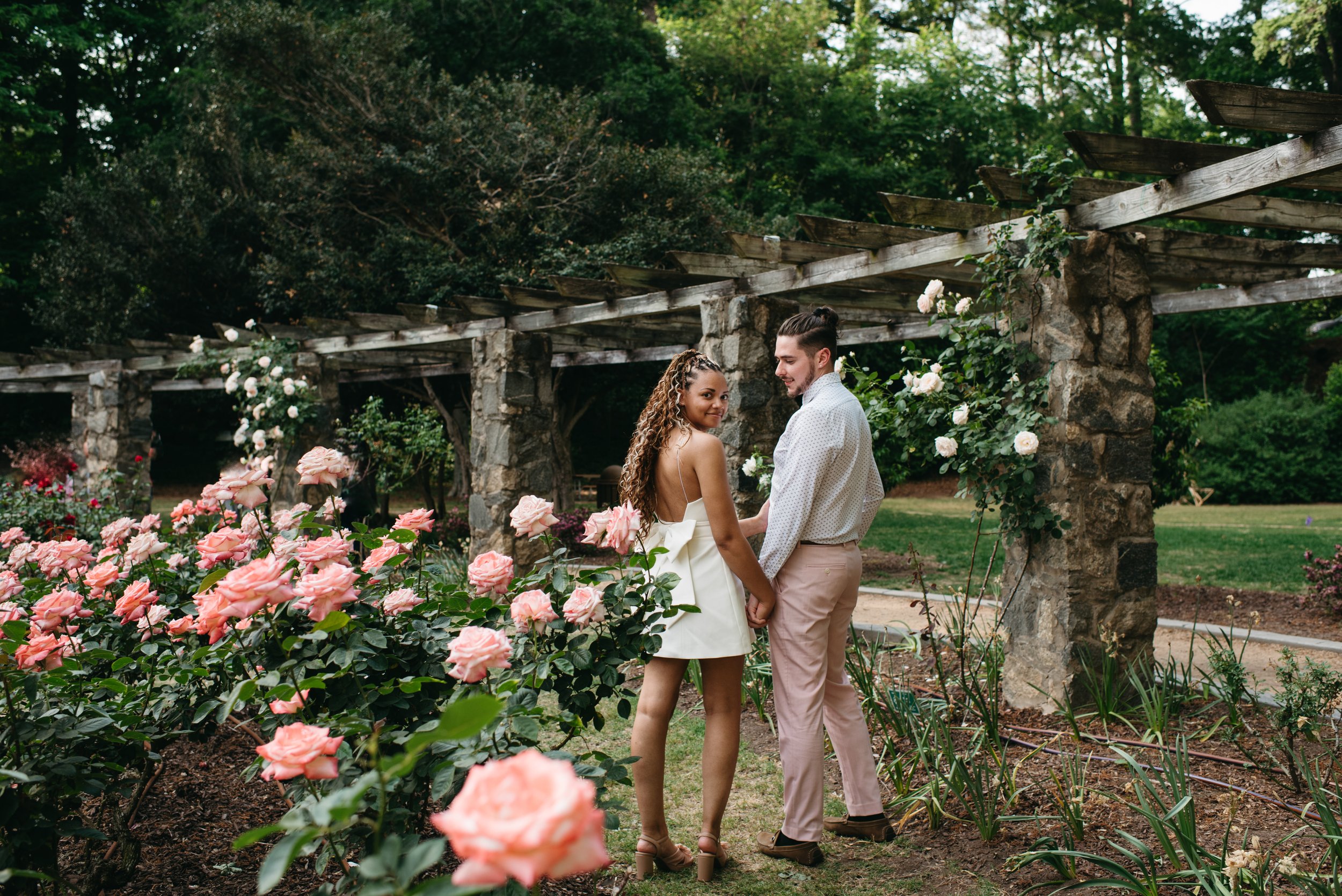 Timeless Rose Garden Engagement in Raleigh with Tanner &amp; Michelle