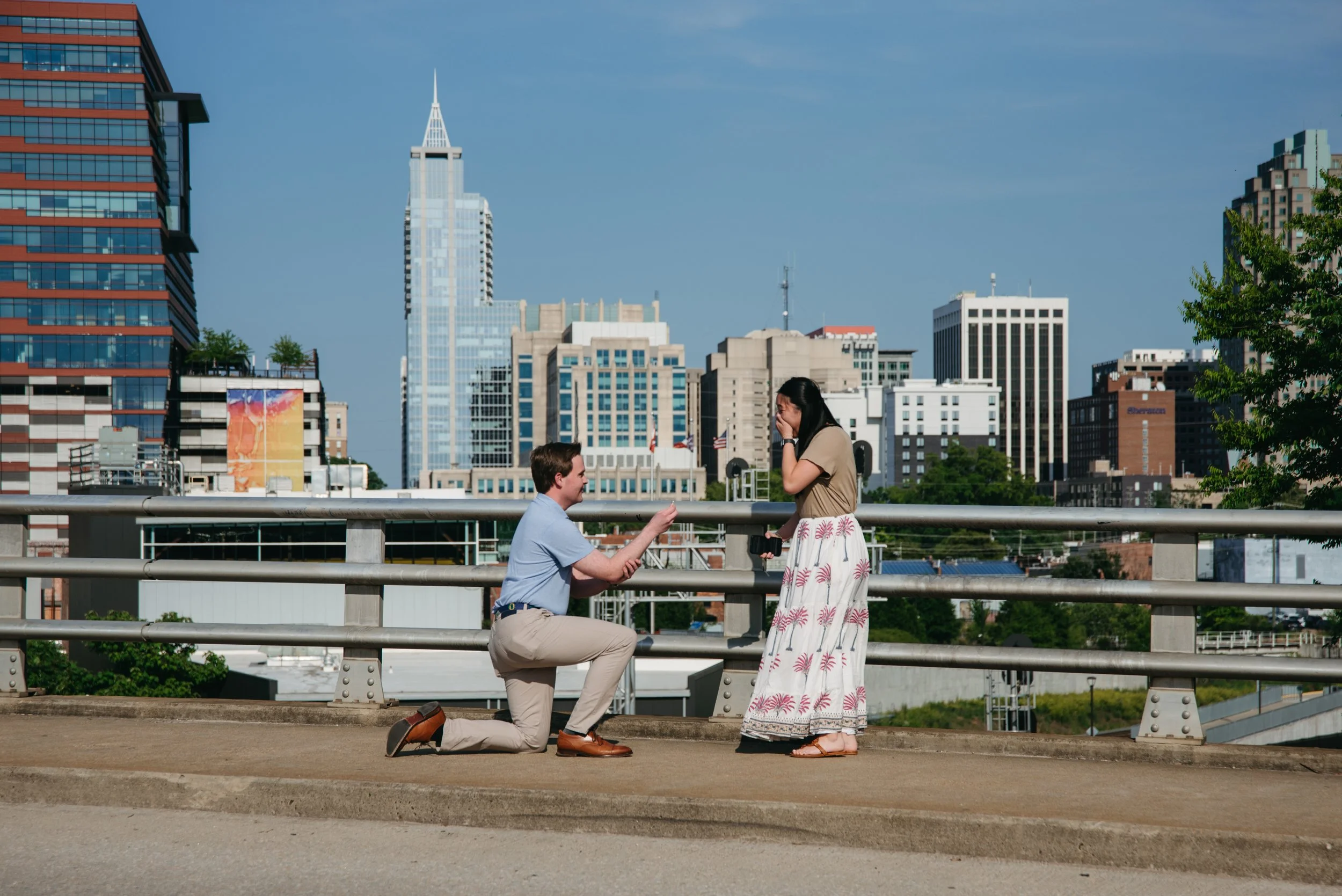 Romantic Boylan Bridge Proposal in Raleigh with Hunter &amp; Katie