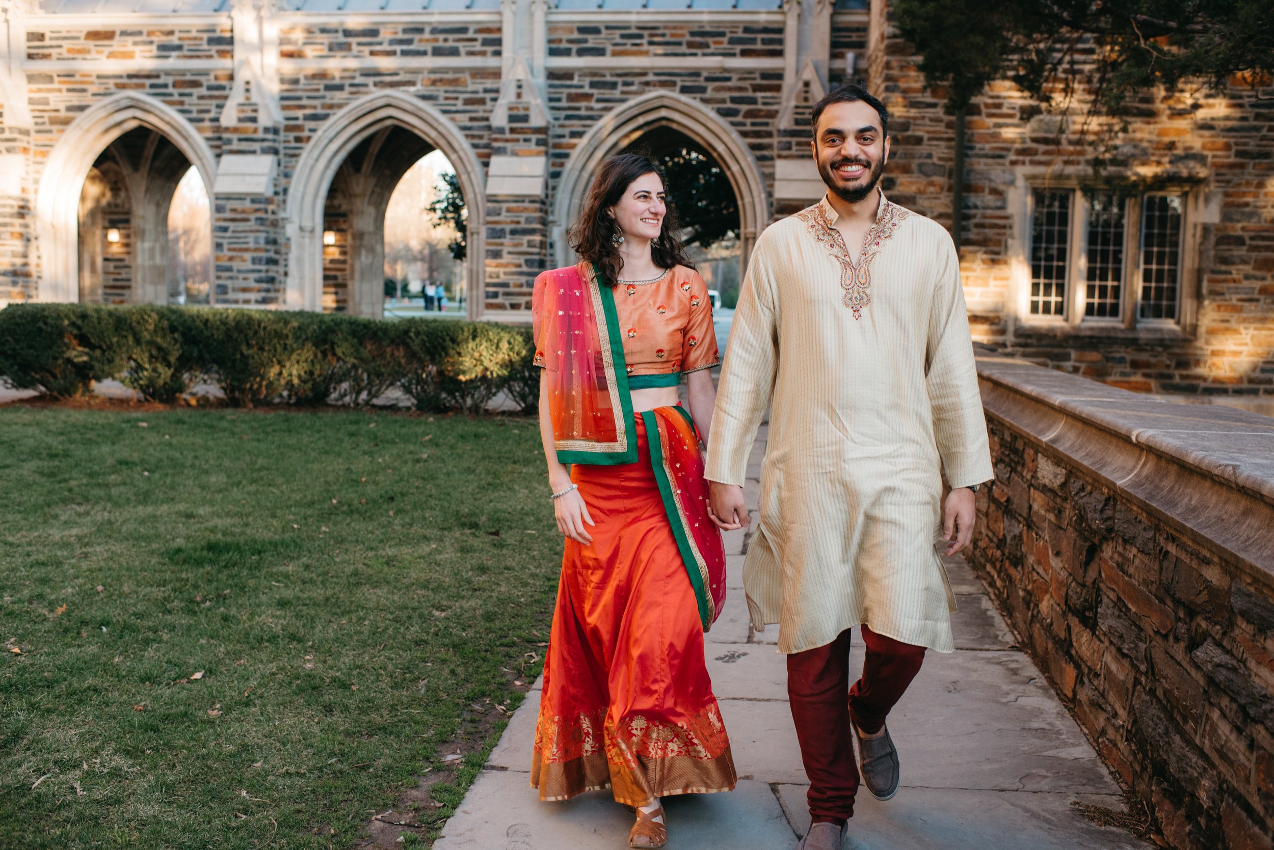 Cultural Golden Hour Session at Duke Campus in Durham with Megan &amp; Shonal