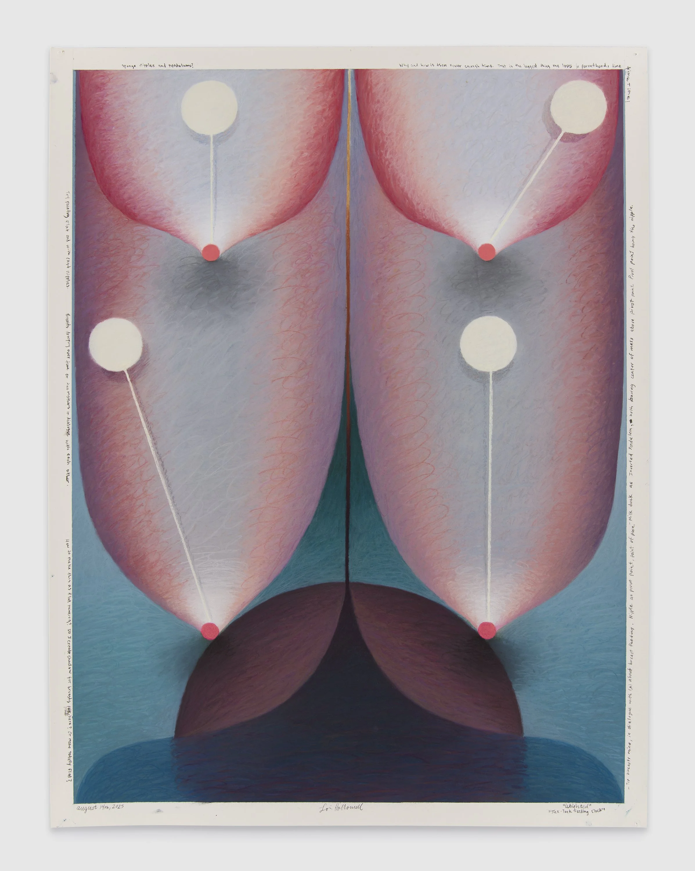    Weighted       Tick-Tock Feeding Clock    soft pastel on paper   34” x 26” 