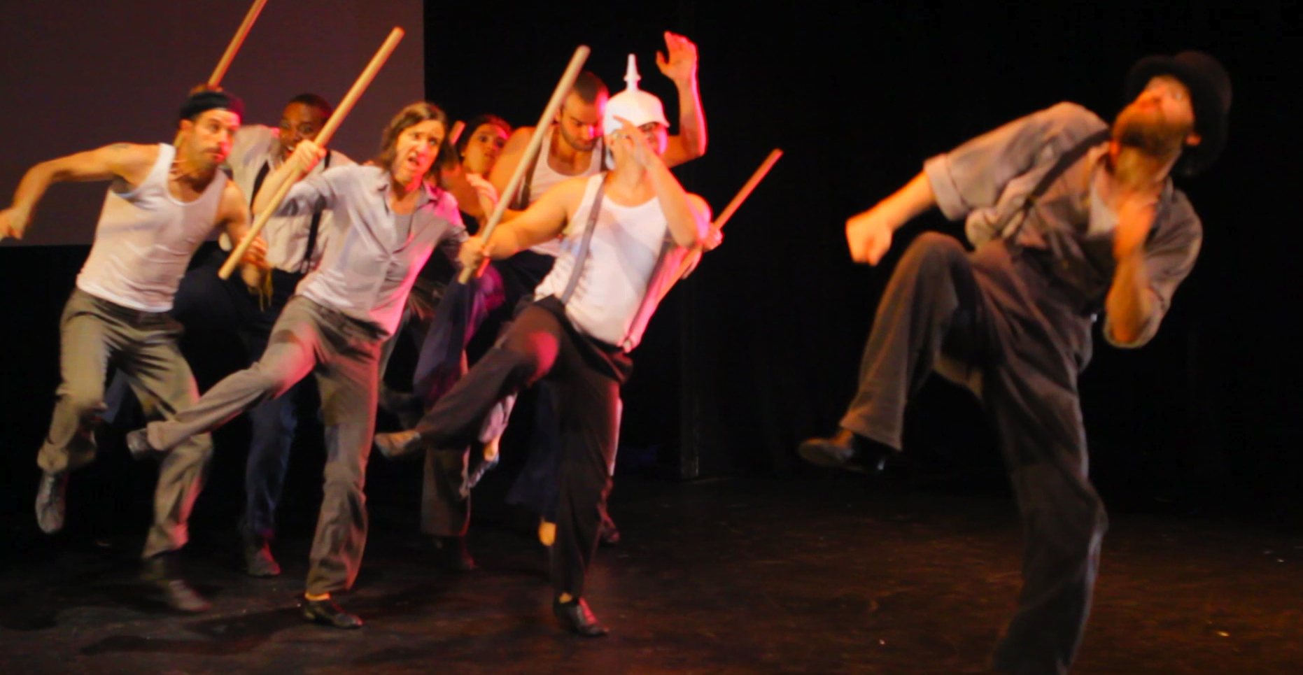 The Whistling Mortican, followed by all his friends, racing to go see Soo Jin Pretty Nail, at Baltimore Theatre Project!
