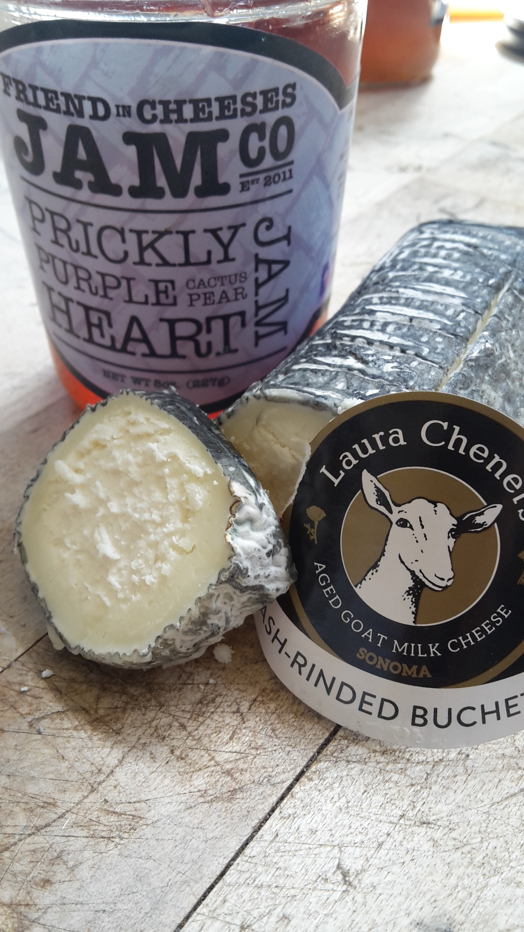 Prickly Purple Heart paired with Laura Chenel Ash Rind Buchette!