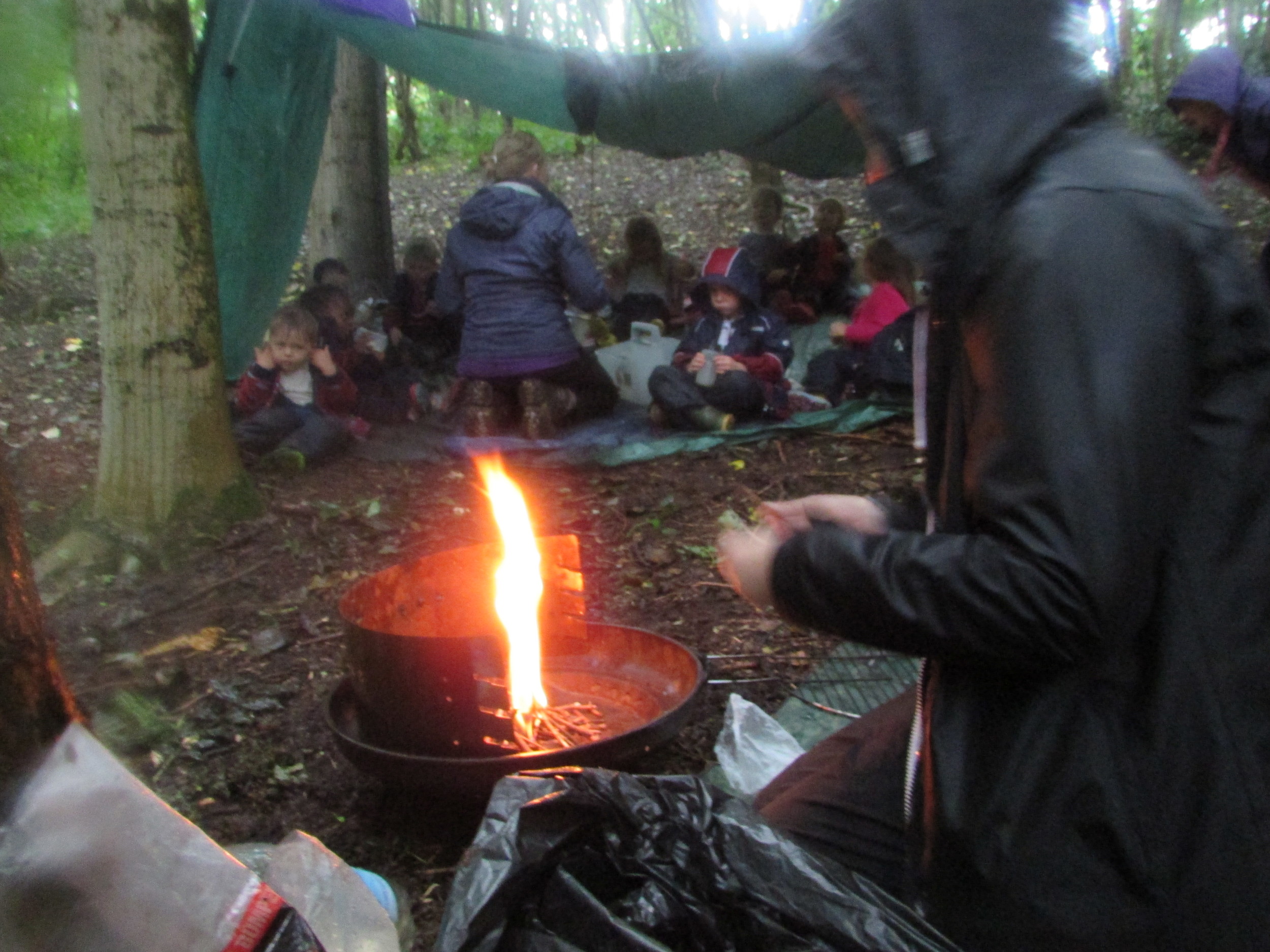 When it's raining but it's time for lunch, a well built shelter prevents soggy sandwiches!