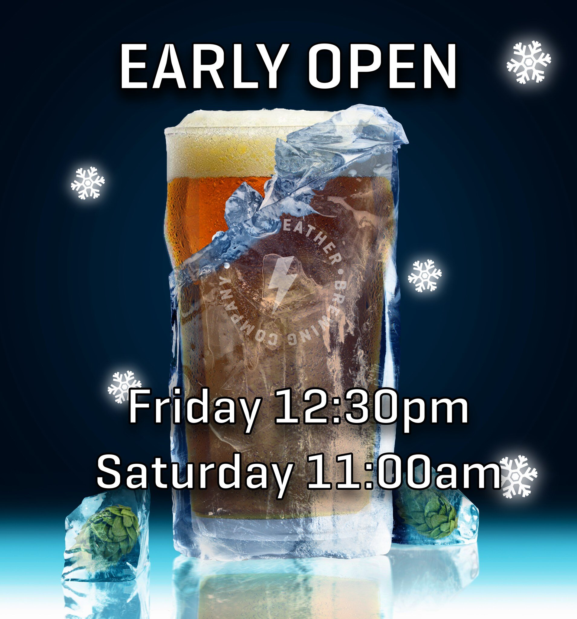 We are opening early this Weekend for the for the Frozen Faceoff! 

Beers will be flowing on Friday at 12:30pm and on Saturday at 11am.