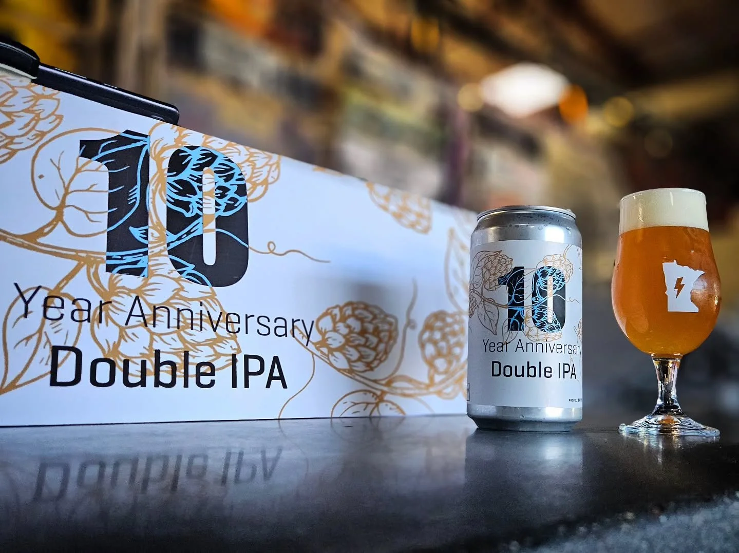 Today our 10 year Anniversary beers are going on tap. 

Old Fashioned Ominous was in barrels for 3 of our 10 years. This is our Double Brown Ale Double Barrel Aged (for double Digits) in Bourbon and Brandy Barrels and finished on Sweet Cherry and Ora