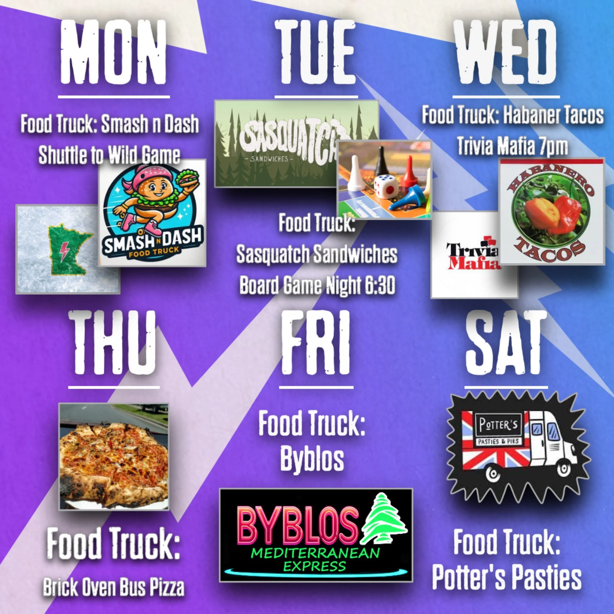 Food Truck Schedule for the week!