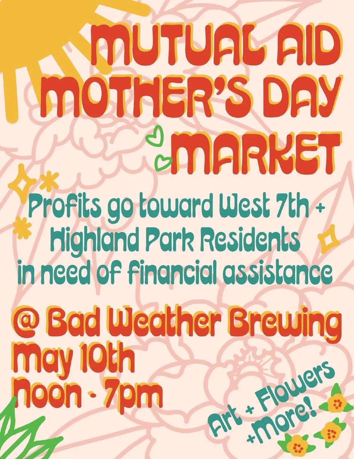 Happy Mother's Day!

Today we are hosting a mini community led market in our event room. Instead of our normal larger markets with many vendors, what makes this one special is that it's run by volunteers, all items were made and donated by members of
