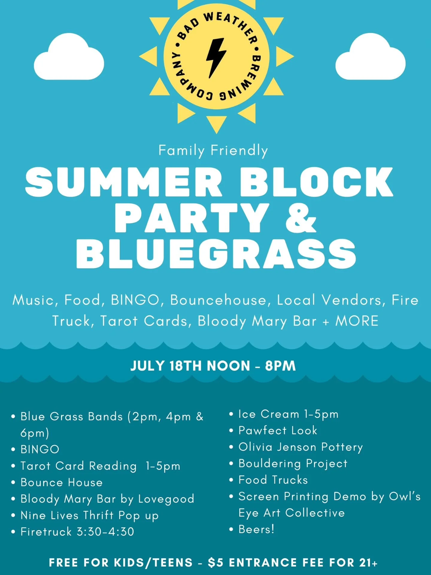 Planning something fun for next month!

Family-friendly event celebrating our neighborhood. The day will be filled with Bluegrass Music, Bingo, food trucks, local vendors and artists. 

Tentative list of activities
- Bluegrass Bands
- BINGO
- Bounce 